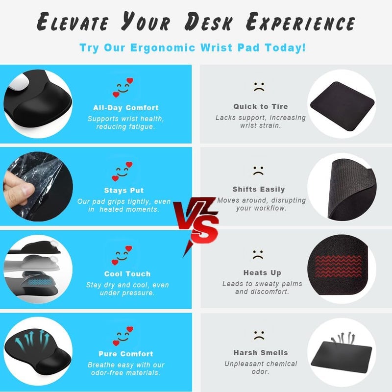 DemonChest ErgoComfort Gel Wrist Rest Mouse Pad-Ergonomic Office Mousepad with Wrist Support-Non-Slip, Design Desk Accessories Mat for Home&Game Decor (06Blush Gradient) - Image 5